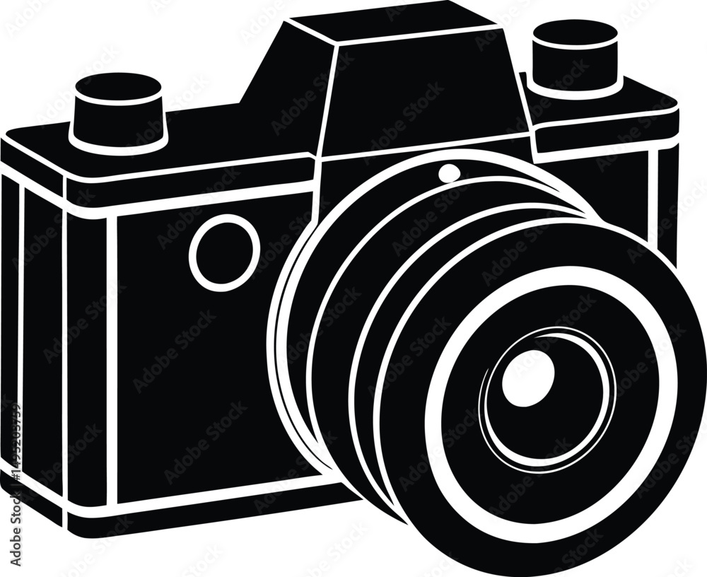 vintage photo camera vector