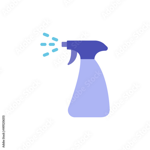 Modern cleaning application tool design, vibrant colors, spray effect with hygiene