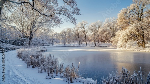 5. The ice-covered branches stand out against the snowy background, glistening in the cold air. 