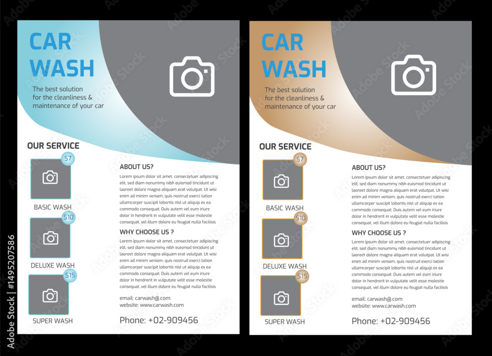 Fototapeta premium People cleaning car with sponge at car wash Creative car wash car detailing and rental flyer carwash flyer bundle, Car Detailing , Car Wash poster templates