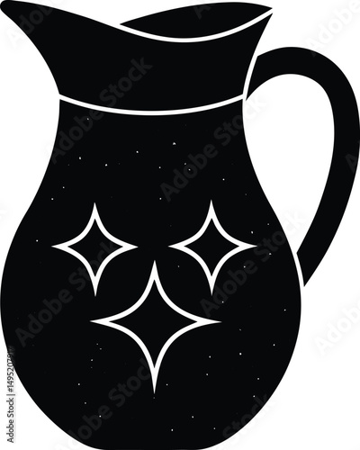 black and white jug on white background