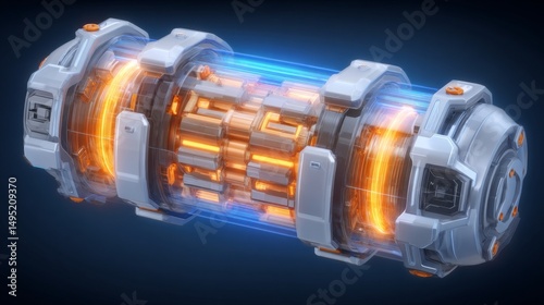 Glowing with energy, the futuristic vehicle concept incorporates a hydrogen fuel cell engine and a sleek, modern design of chrome and glass