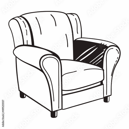 armchair isolated on white background