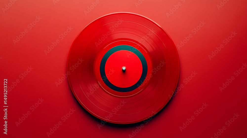 Spinning red vinyl record with motion blur Spinning red vinyl record with motion blur