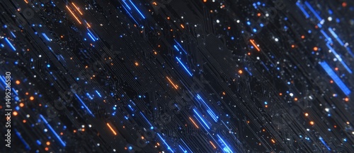 Showcasing technology's beauty and the digital frontier with captivating lines, a mesmerizing exploration of circuit board artistry illuminates the intricate network