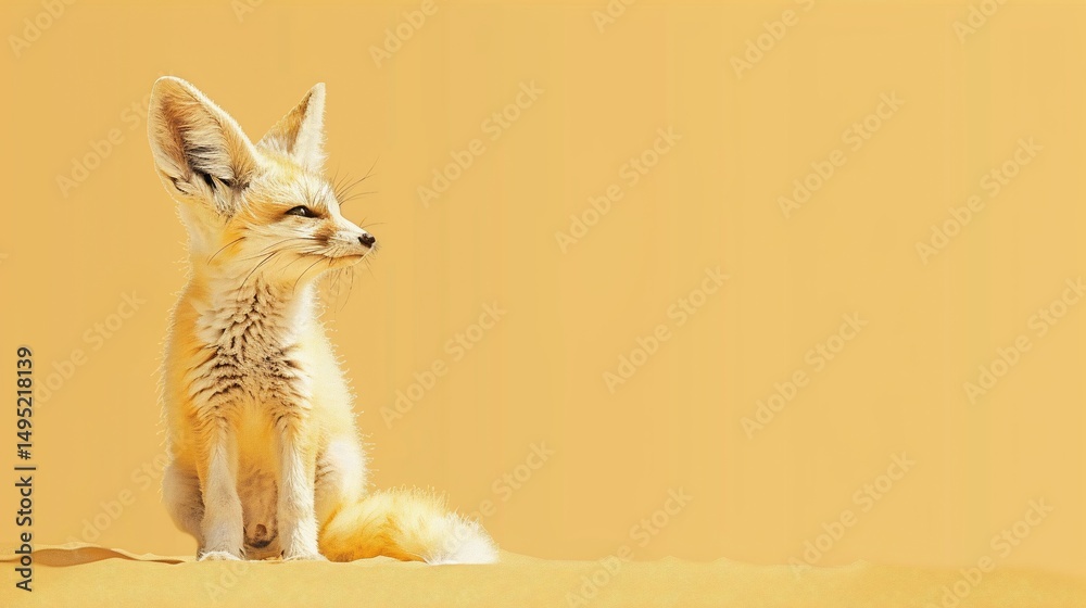 Fototapeta premium Fennec fox pup in desert