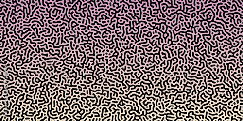Abstract Reaction-diffusion Turing pattern natural texture pink gradient color scheme. Linear design with biological algorithm psychedelic background. Reaction-diffusion or truing patter	