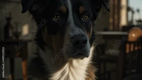 dog inside the house