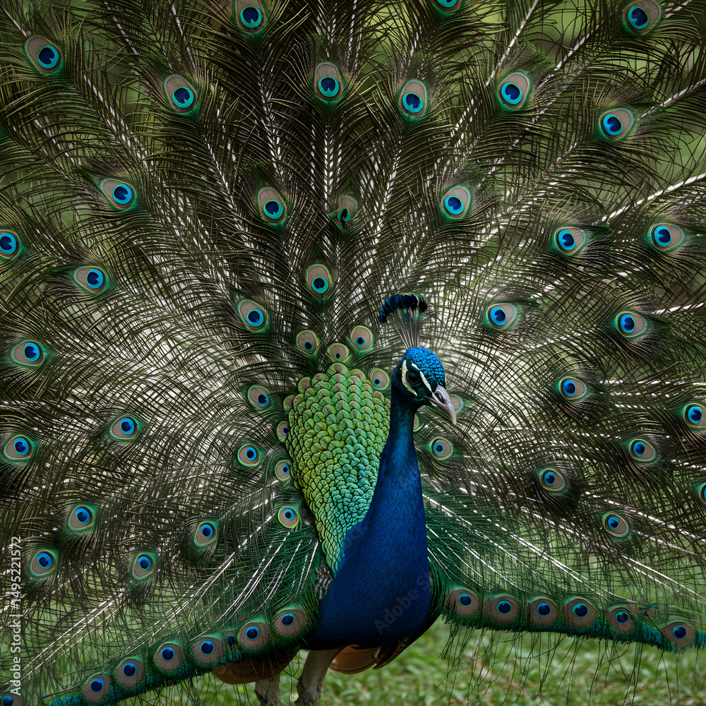 Obraz premium Stunning Peacock Feather Display HD Image