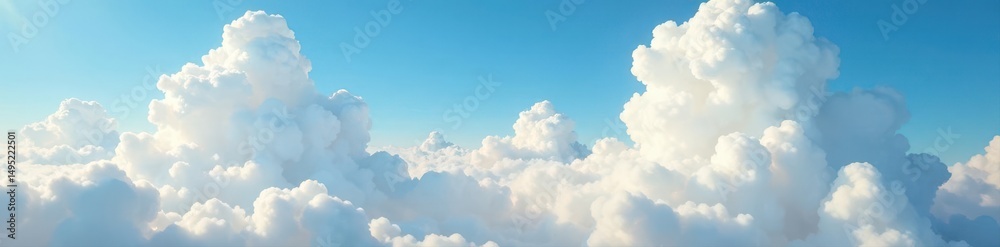 Obraz premium Large, fluffy clouds drift lazily across a picturesque outdoor scene , dreamy, wide