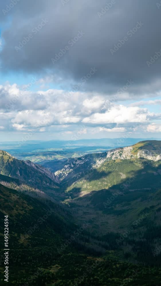Tatra Mountains Scenic Summer Timelapse with Partly Cloudy Sky Tatra Mountains Scenic Summer Timelapse with Partly Cloudy Sky