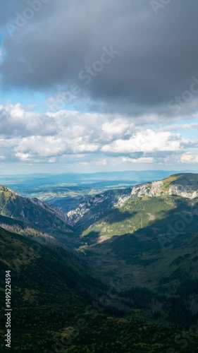 Tatra Mountains Scenic Summer Timelapse with Partly Cloudy Sky