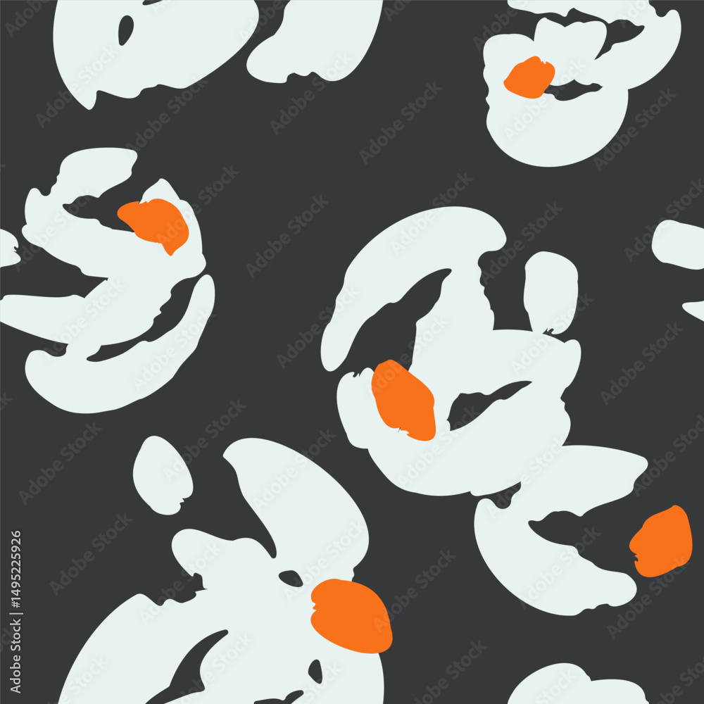 Fototapeta premium Floral seamless pattern with flowers. Vector black background, design, print
