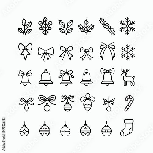 Christmas Cartoon Line Art Coloring Page for Kids