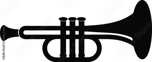 Trumpet icon silhouette vector illustration.