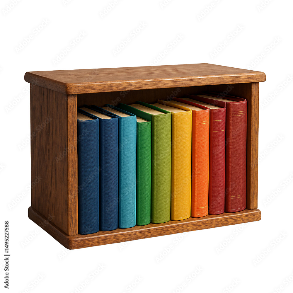Fototapeta premium colorful books in a row isolated on transparent or white background PNG