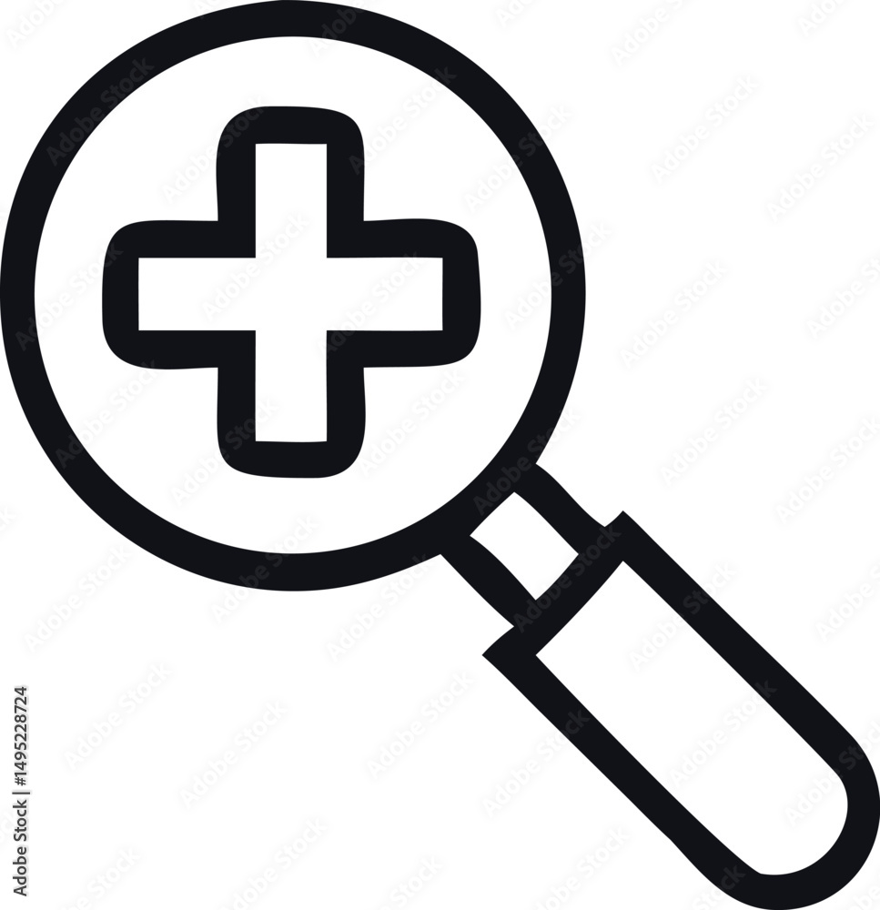 Fototapeta premium Medical Magnifying&nbsp;Glass&nbsp;Icon.
