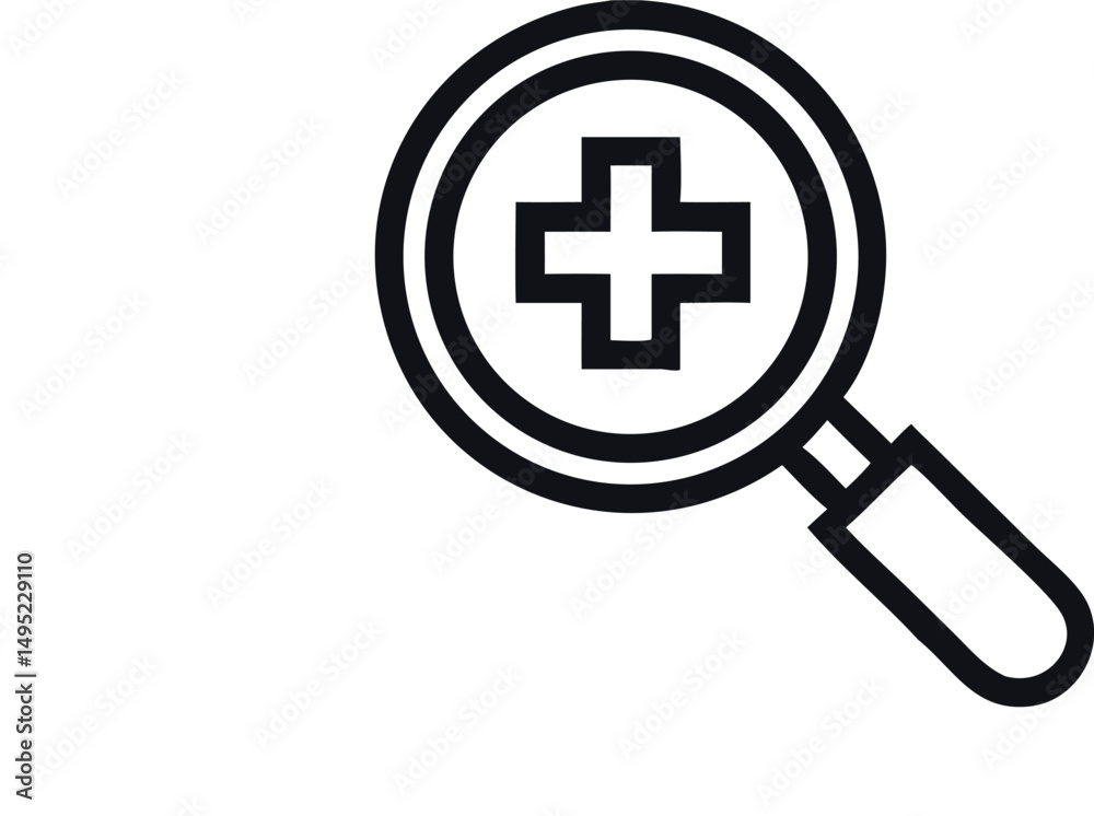Medical Magnifying Glass Icon. Medical Magnifying Glass Icon.