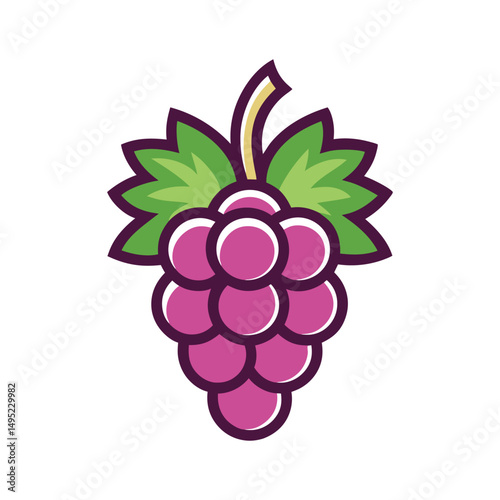 Flat and Minimal Luxury grapevine logo vector illustration isolated on white background