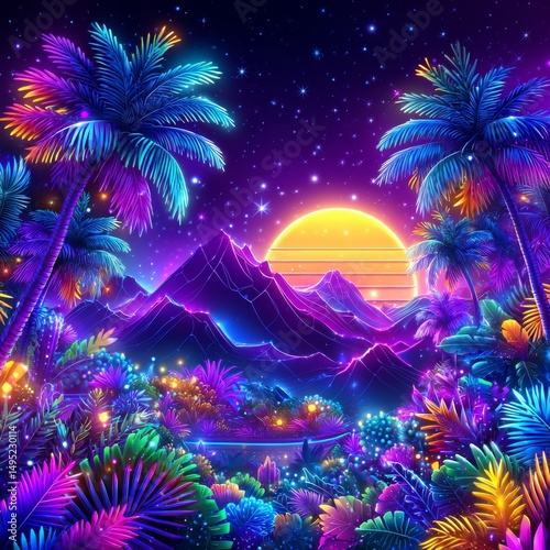 A t-shirt design incorporating retro 80s sunsets and palm trees is a unique idea