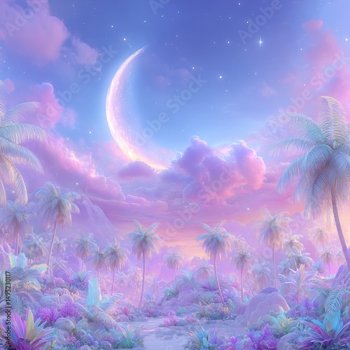 Retro 80s style sunsets featuring palm trees for a t-shirt design concept