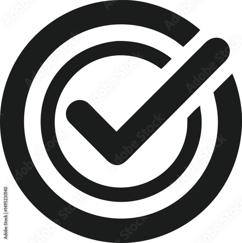 Clean checkmark logo within a circle symbolizing approval and positive confirmation