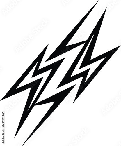 Abstract lightning bolt symbol vector illustration for logo design with sharp angles