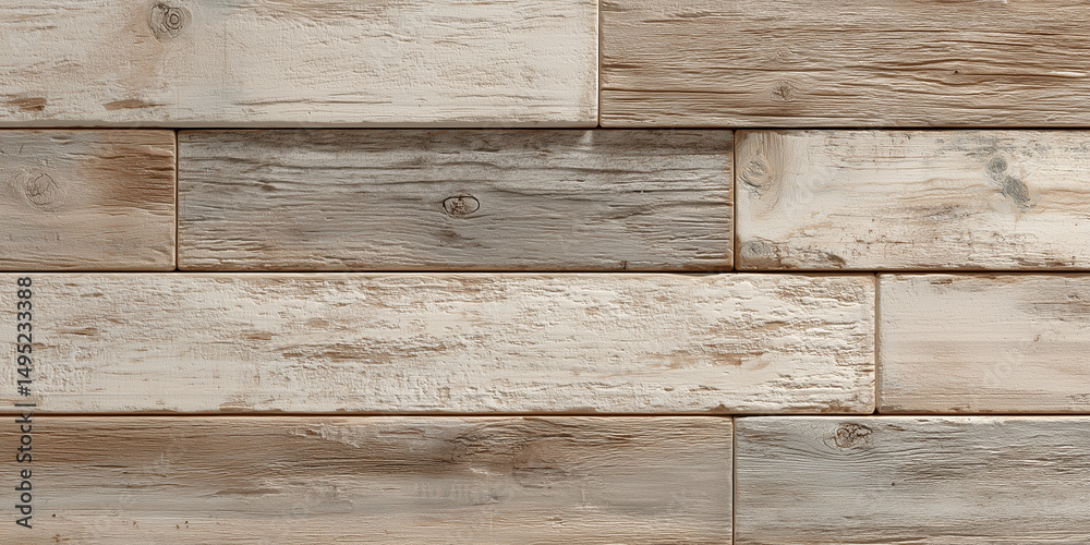 Naklejka premium Rustic reclaimed wood texture with aged grain and faded details. 