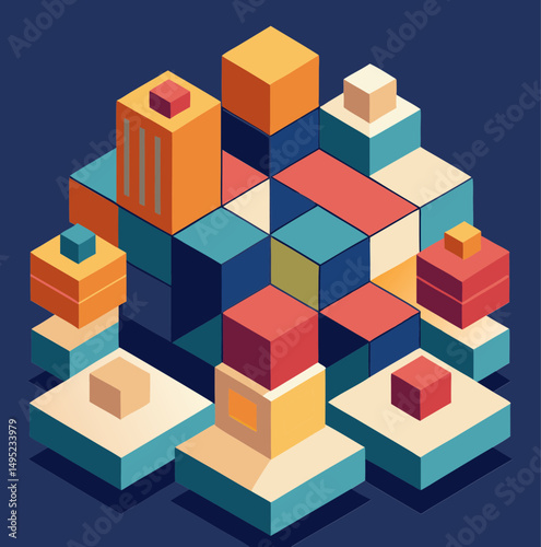 abstract colorful cubes