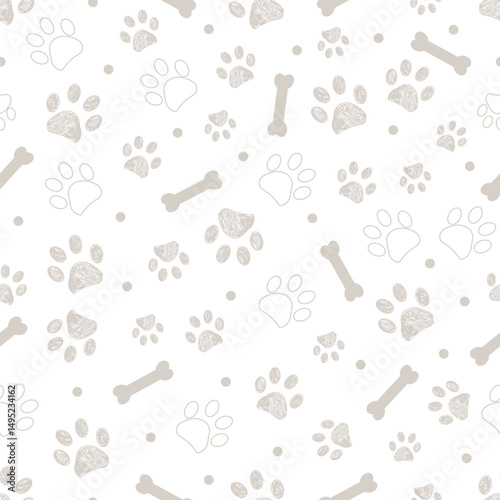 Grey paw and bones pattern.eps