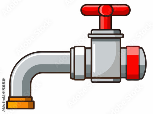 water pipe with valve vector