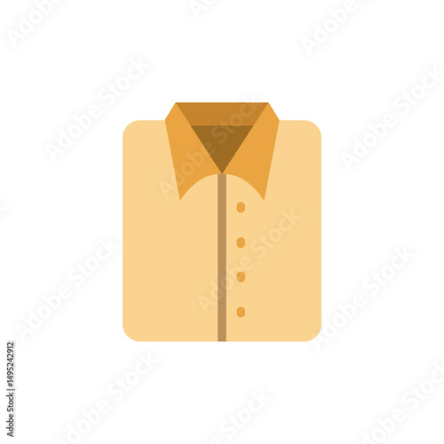 Folded collared garment depiction with buttons aesthetic illustration