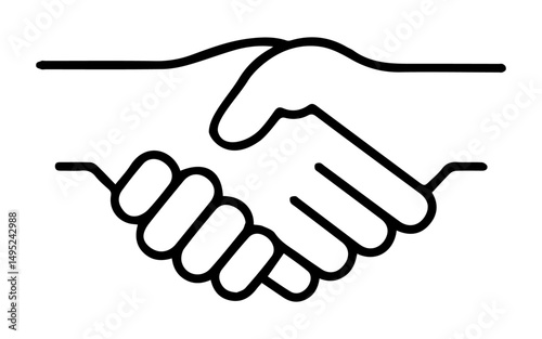 Hand Shake outline Clip Art, Hand shake Free hands and gestures icons, Handshake Vector Art