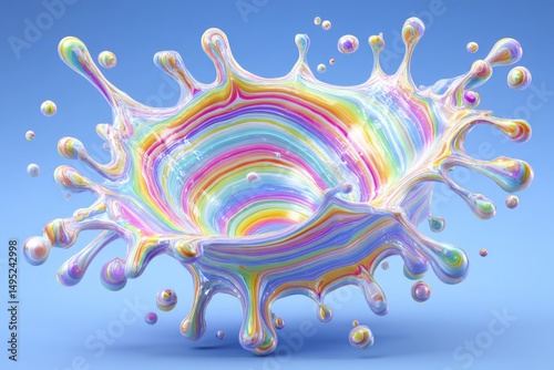 Vibrant liquid paint splashing everywhere, a kaleidoscope of colors bursting forth