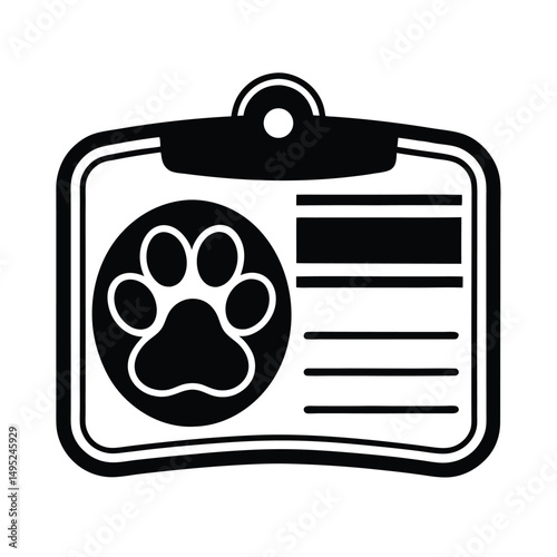 Pet ID Card with Paw Icon and Breed Info