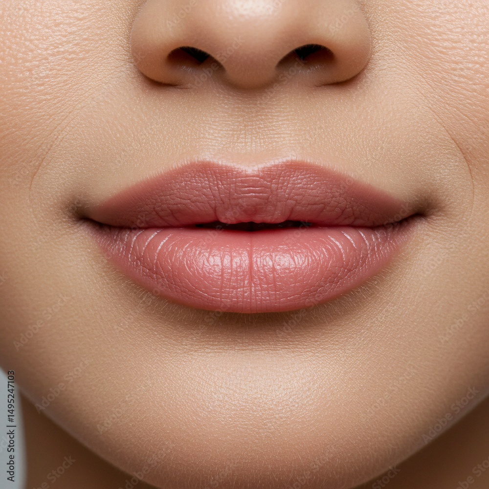 Fototapeta premium mouth face lips make up cosmetics lipstick glow beautiful model