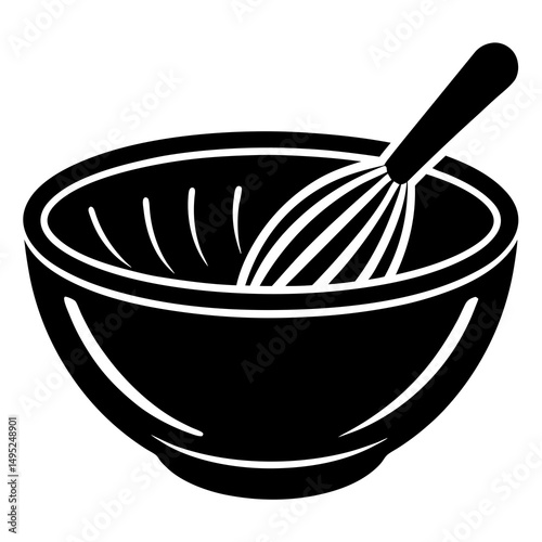 Mixing-bowl-icon  Minimalist Kitchen Symbol for Food, Recipe, and Culinary Design
