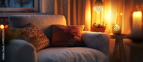 A modern minimalist home interior design with clean lines, sleek furniture, and neutral color palette, featuring an open-concept living space