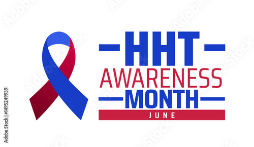 HHT Awareness Month background banner or poster design template. observed every year in June. Holiday concept. Use to any Template, card, poster, placard, template.