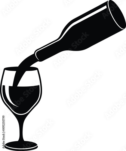 wine bottle and glass