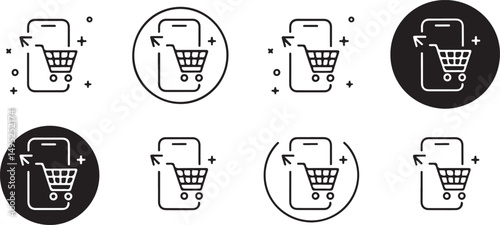 Mobile Shopping Cart Icons Add to Cart Variations