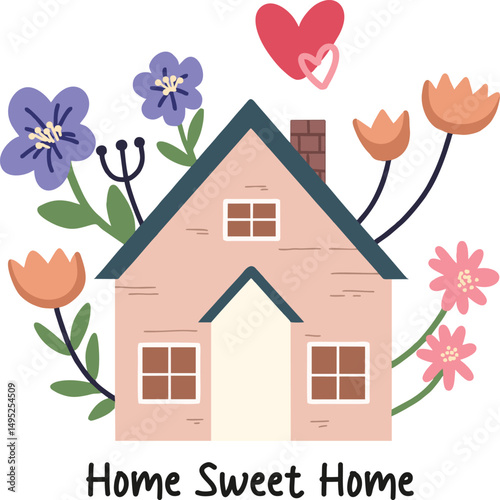 Home Sweet Home A charming floral house with a loving touch.