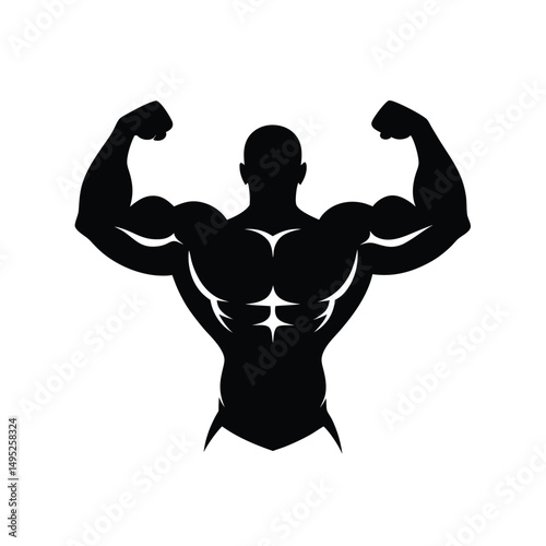 Bodybuilder Bicep Flex Silhouette.
