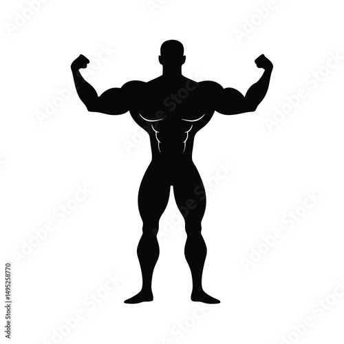 Bodybuilder Bicep Flex Silhouette.
