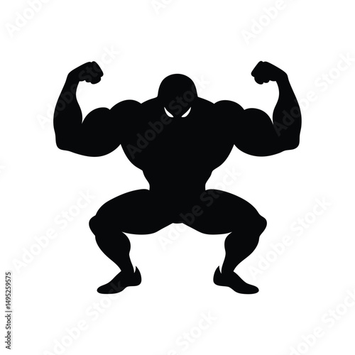 Bodybuilder Bicep Flex Silhouette.
