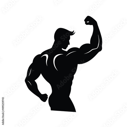 Bodybuilder Bicep Flex Silhouette.
