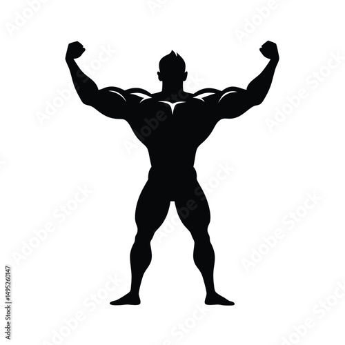 Bodybuilder Bicep Flex Silhouette.

