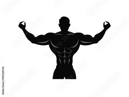 Muscular Man Graphic Vector.

