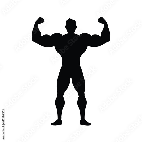 Bodybuilder Bicep Flex Silhouette.
