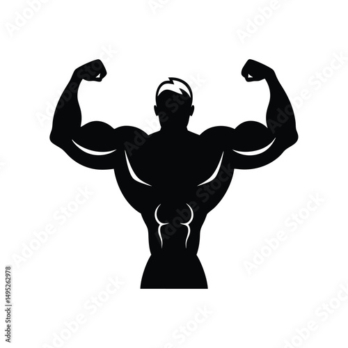 Bodybuilder Bicep Flex Silhouette.
